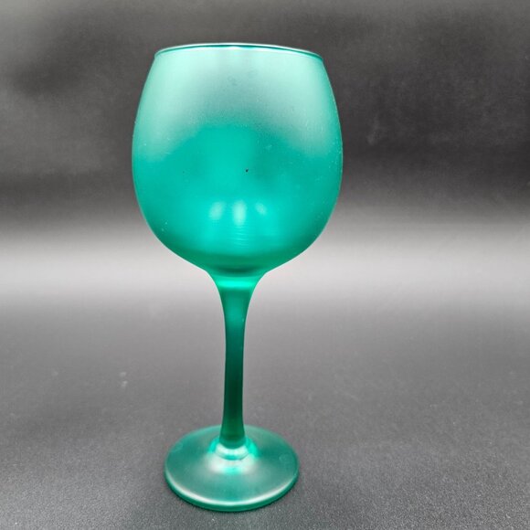 Day Of The Dead Sugar Skull Teal Wine Glass With Colorful Floral Design READ - Picture 2 of 6